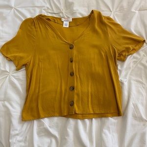 Yellow Button Down Blouse